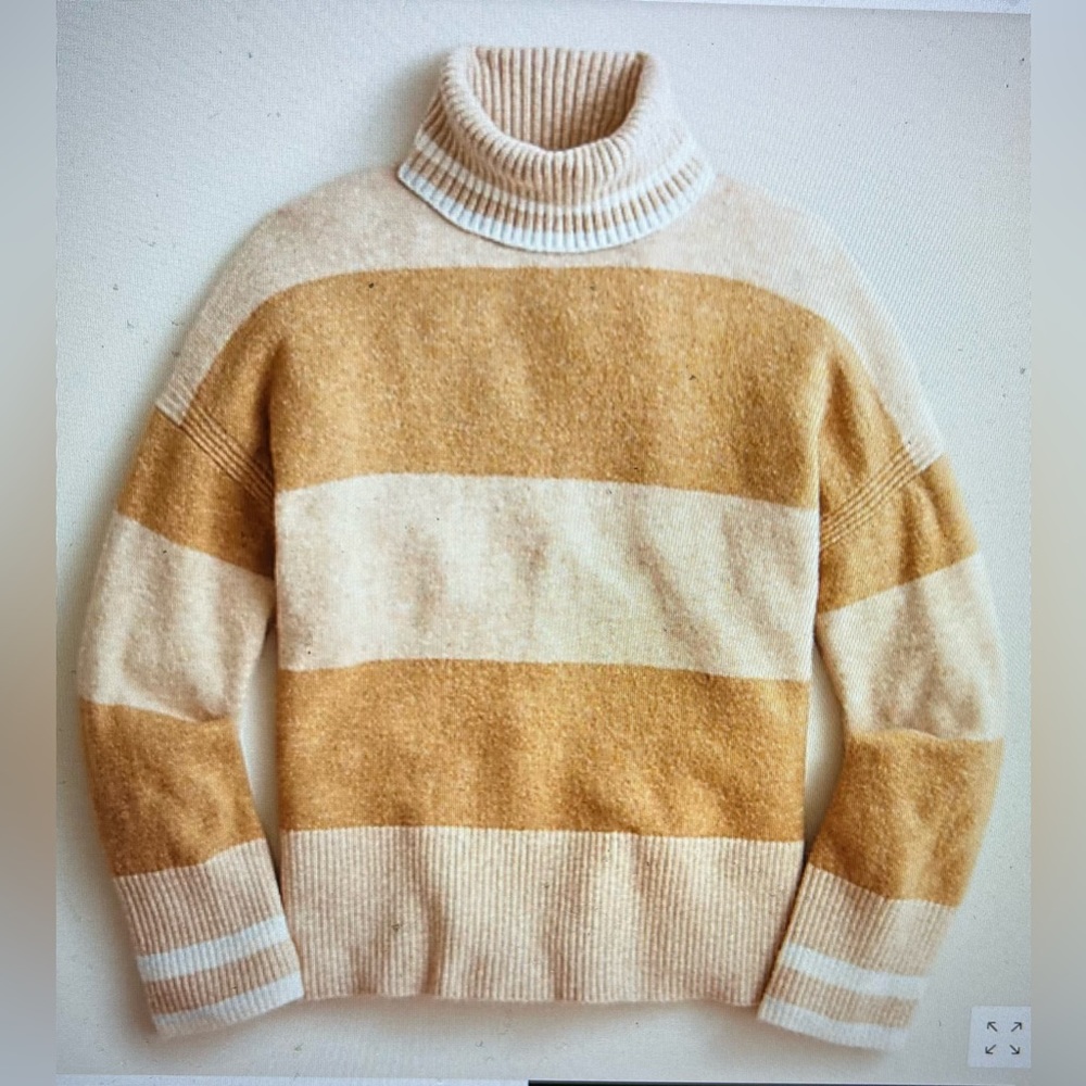 NWT - J. Crew Striped Turtleneck Sweater in Supersoft Yarn